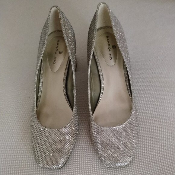 Bandolino Gold Sparkly Claire chunky-heel pumps  EUC - Picture 2 of 11